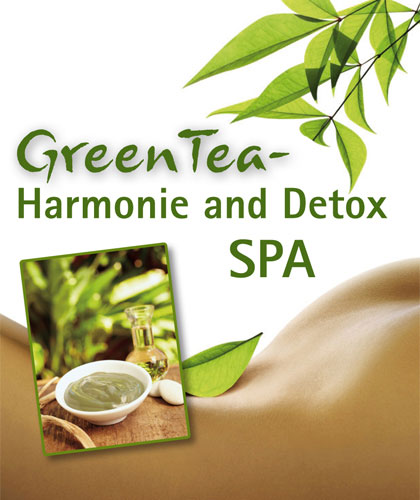 Wellness Zubehör für edle SPA Behandlung mit grünem Tee.